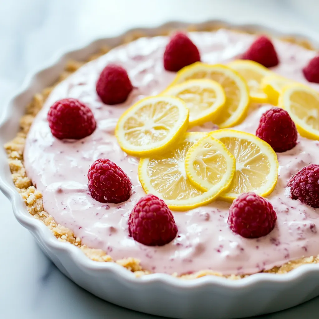 3 Ingredient Raspberry Lemonade Pie