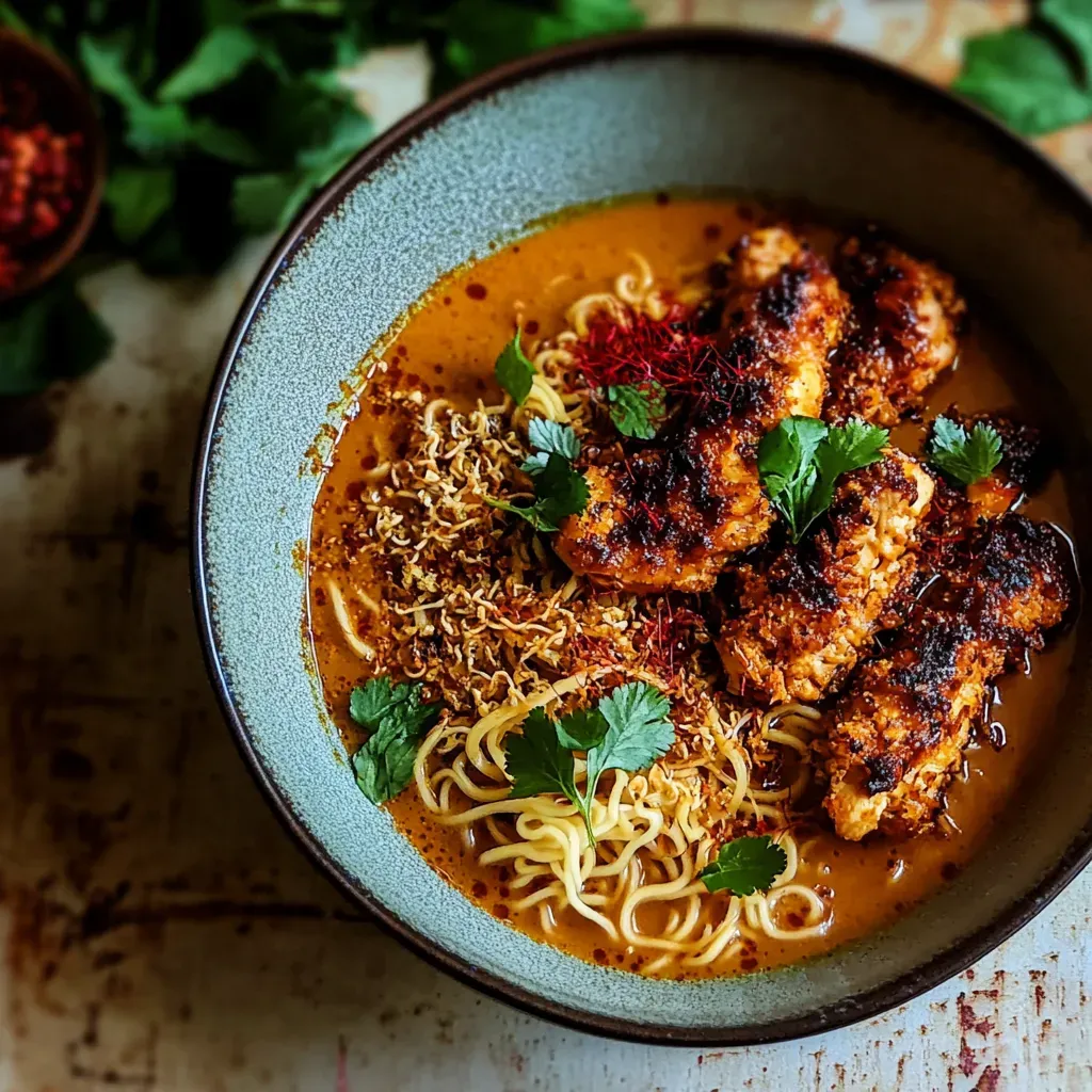 Crispy Thai Peanut Chicken Ramen