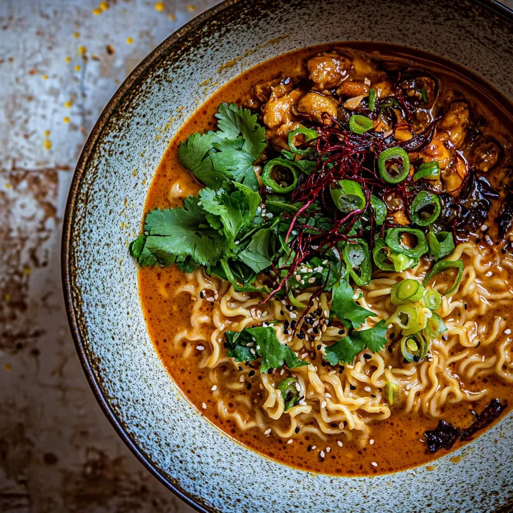 Crispy Thai Peanut Chicken Ramen