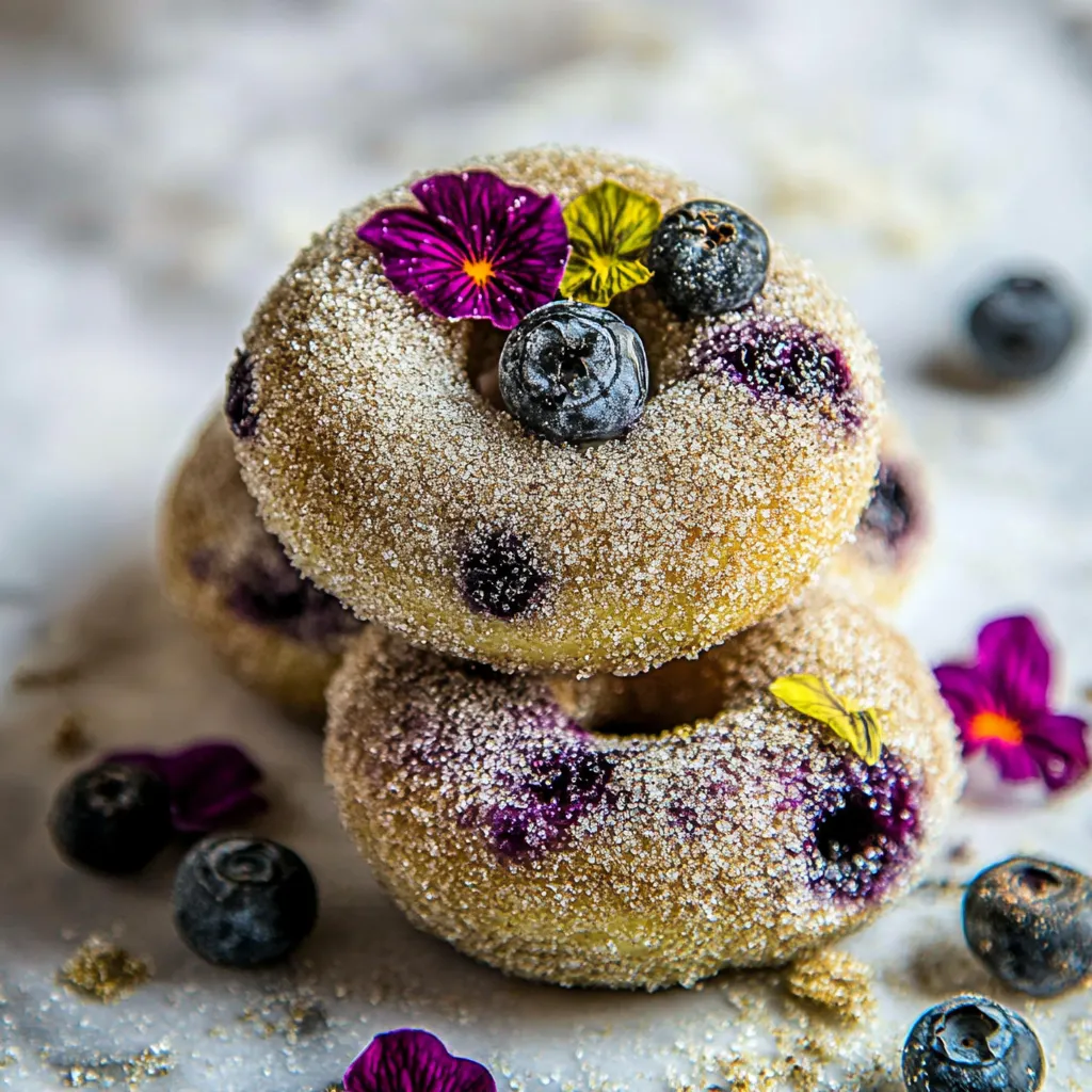 Baked Blueberry Cinnamon Sugar Doughnuts