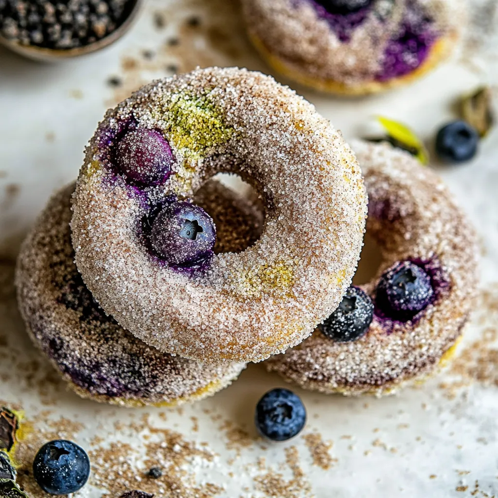 Baked Blueberry Cinnamon Sugar Doughnuts