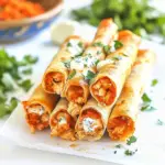Baked Buffalo Ranch Chicken Taquitos
