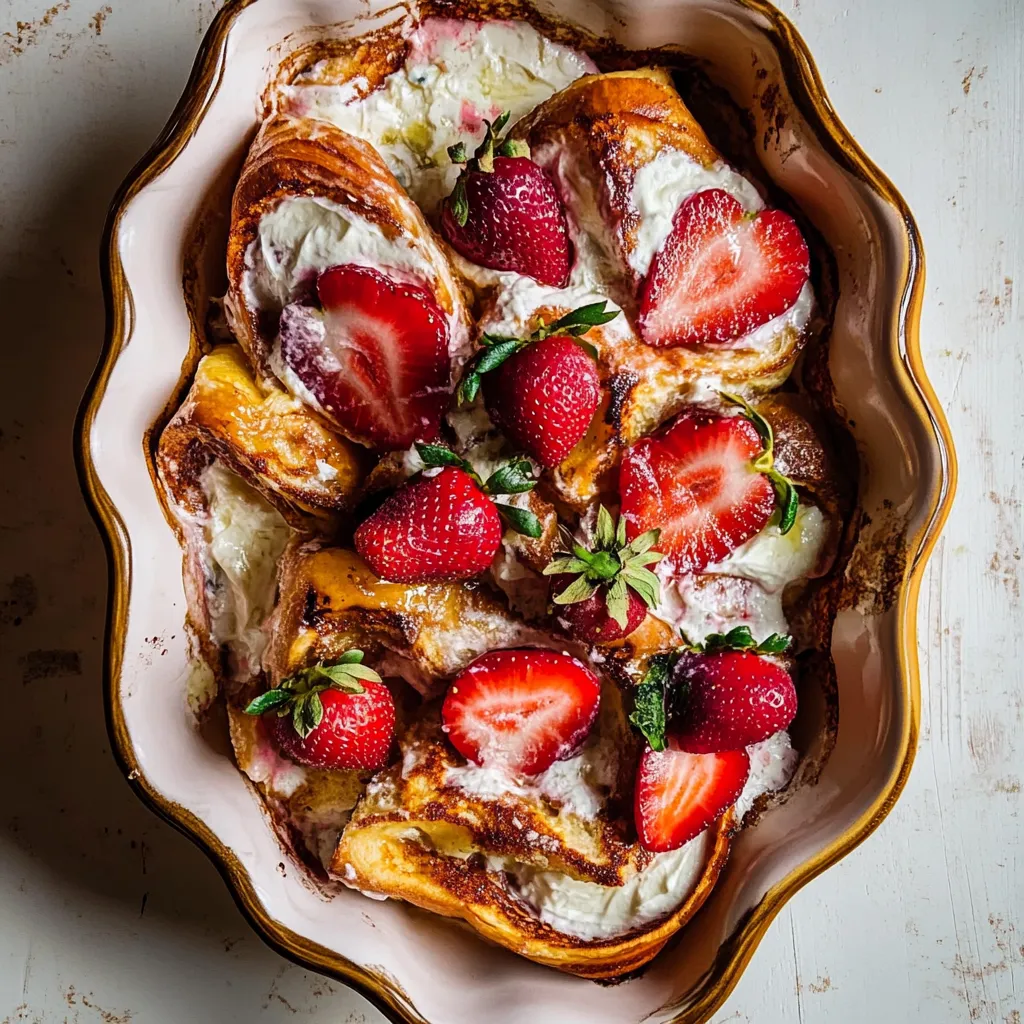 Baked Strawberry Cream Cheese Stuffed French Toast