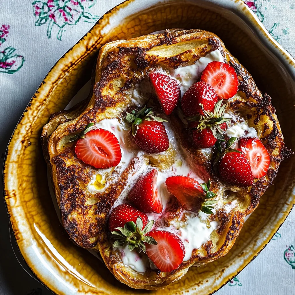 Baked Strawberry Cream Cheese Stuffed French Toast