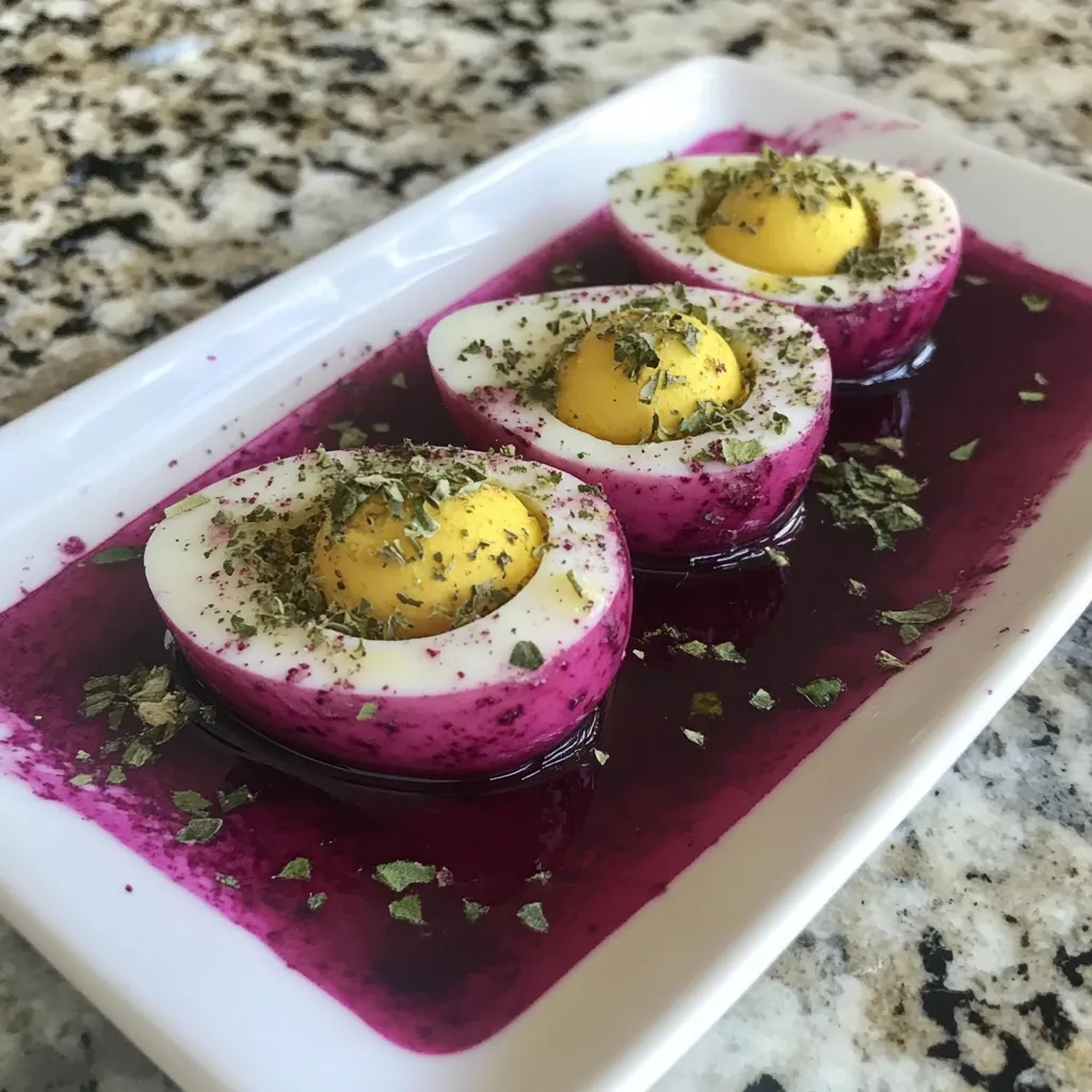 Beet Dyed Hard Boiled Eggs