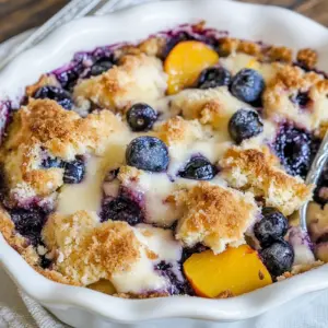 Blueberry Peach Dump Cake