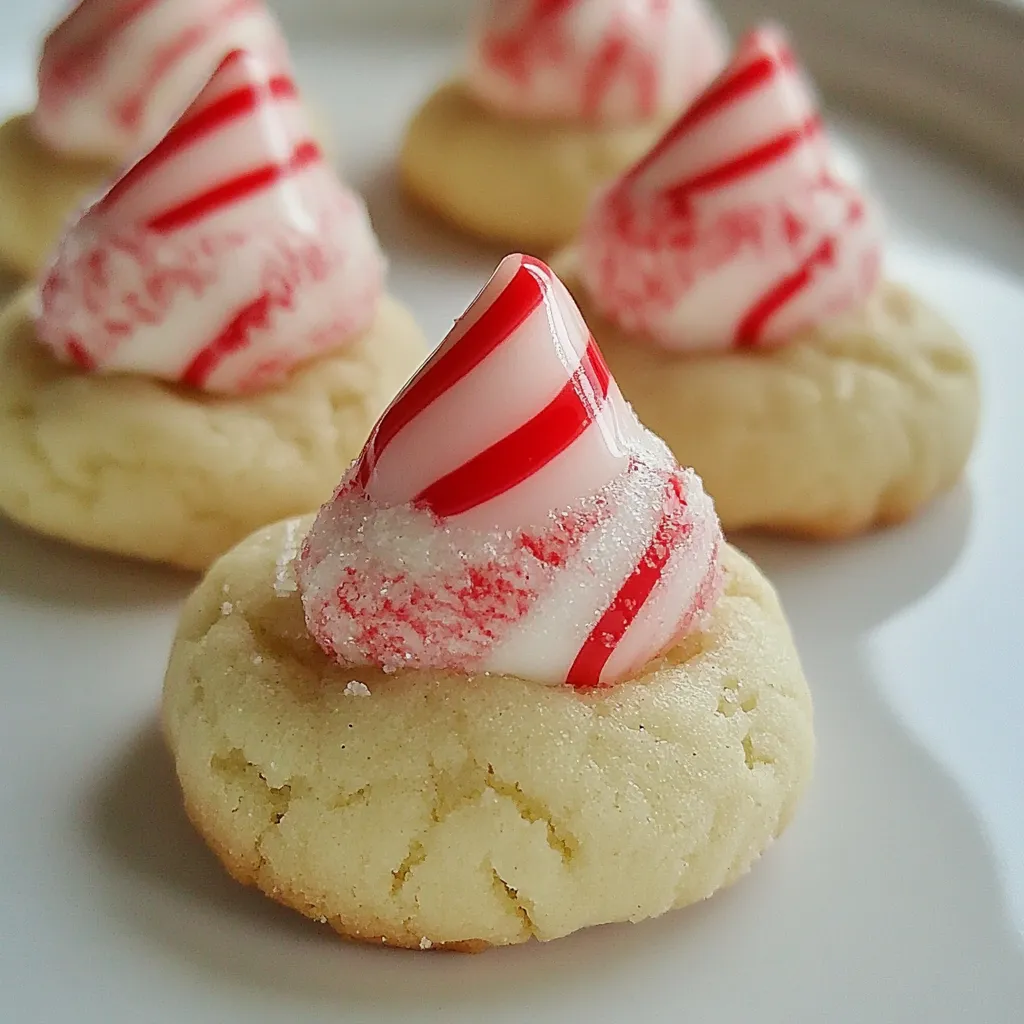 Candy Cane Kiss Cookies