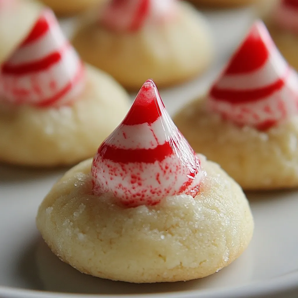 Candy Cane Kiss Cookies