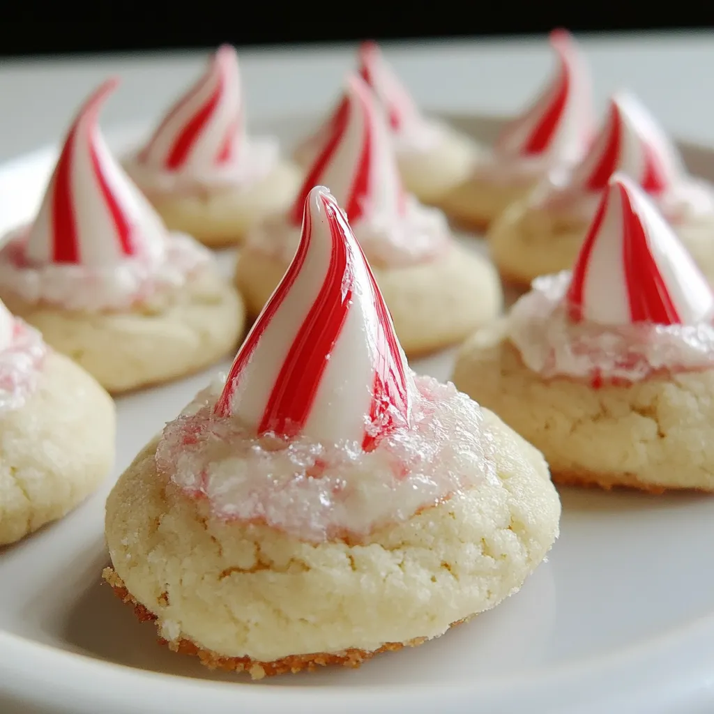 Candy Cane Kiss Cookies