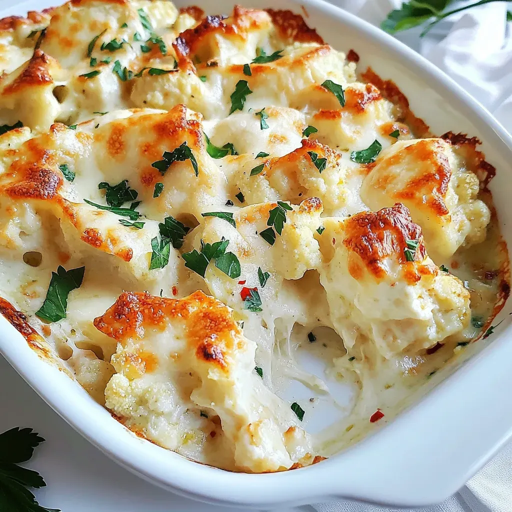 Cheesy Cauliflower Alfredo Bake