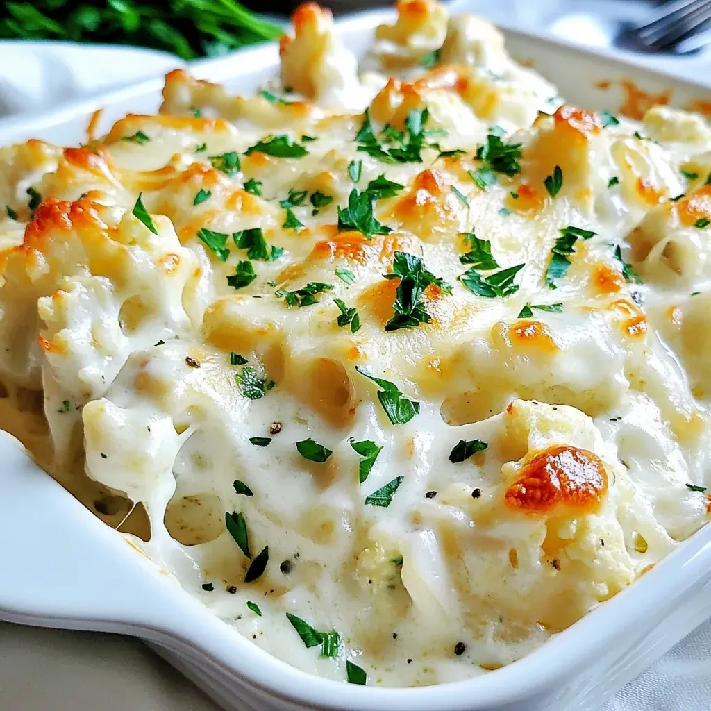 Cheesy Cauliflower Alfredo Bake