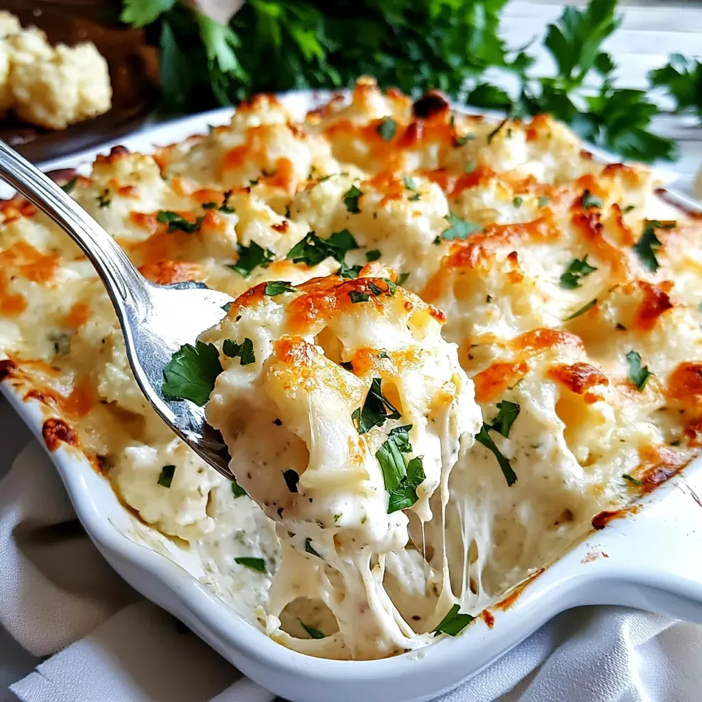 Cheesy Cauliflower Alfredo Bake