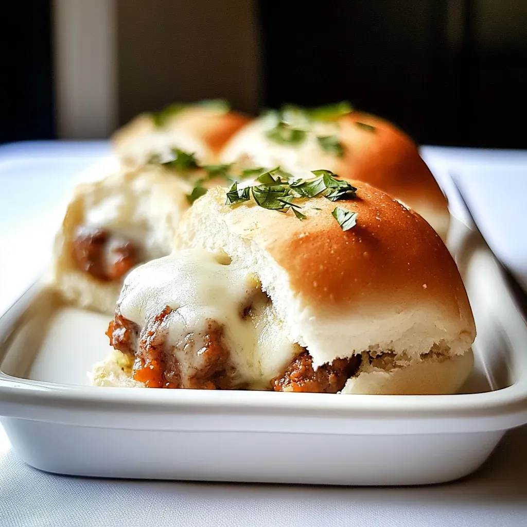 Cheesy Stuffed Meatball Sliders