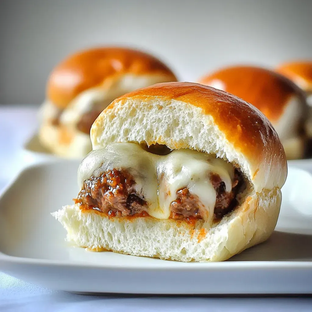 Cheesy Stuffed Meatball Sliders