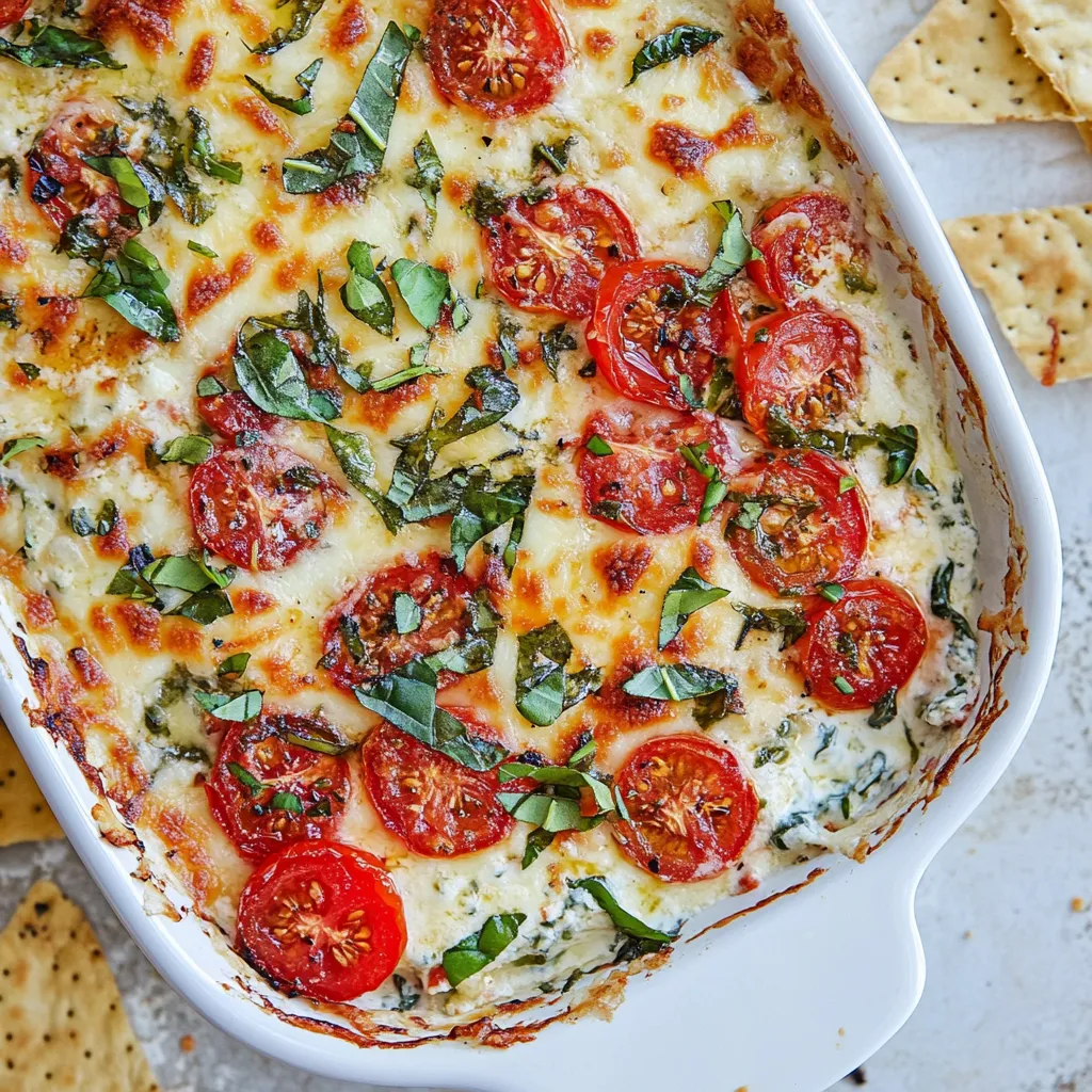 Cheesy Tomato Mozzarella Caprese Dip