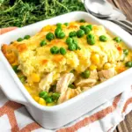 Chicken Pot Pie Cornbread Casserole