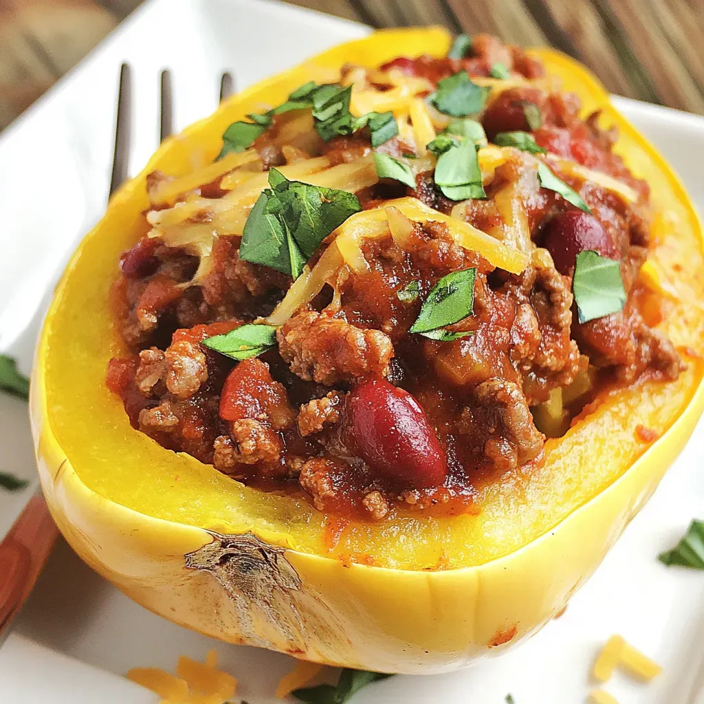 Chili Stuffed Spaghetti Squash
