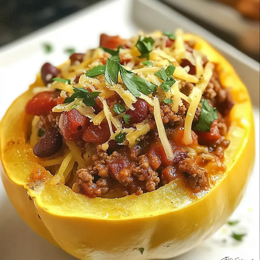 Chili Stuffed Spaghetti Squash