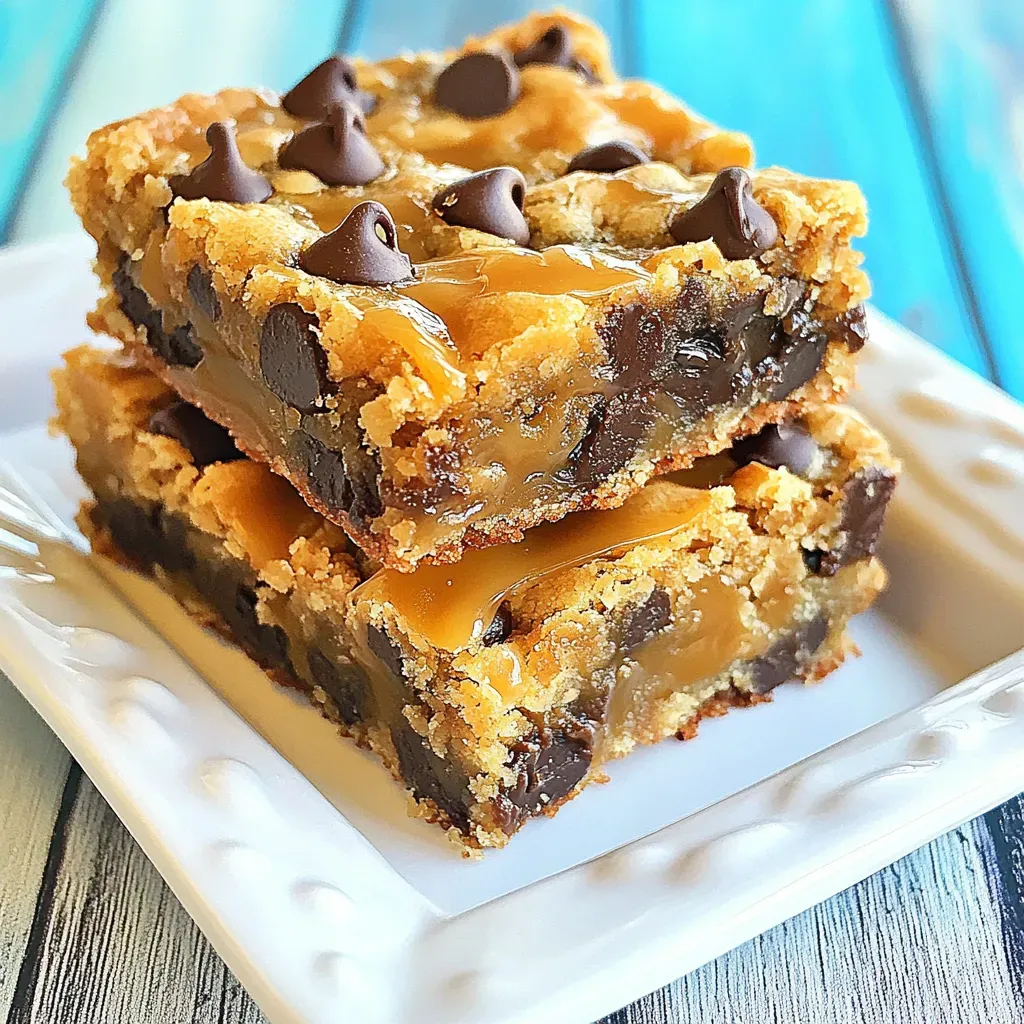 Chocolate Chip Caramel Cookie Bars