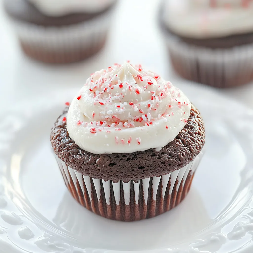 Chocolate Cupcakes with Peppermint Icing