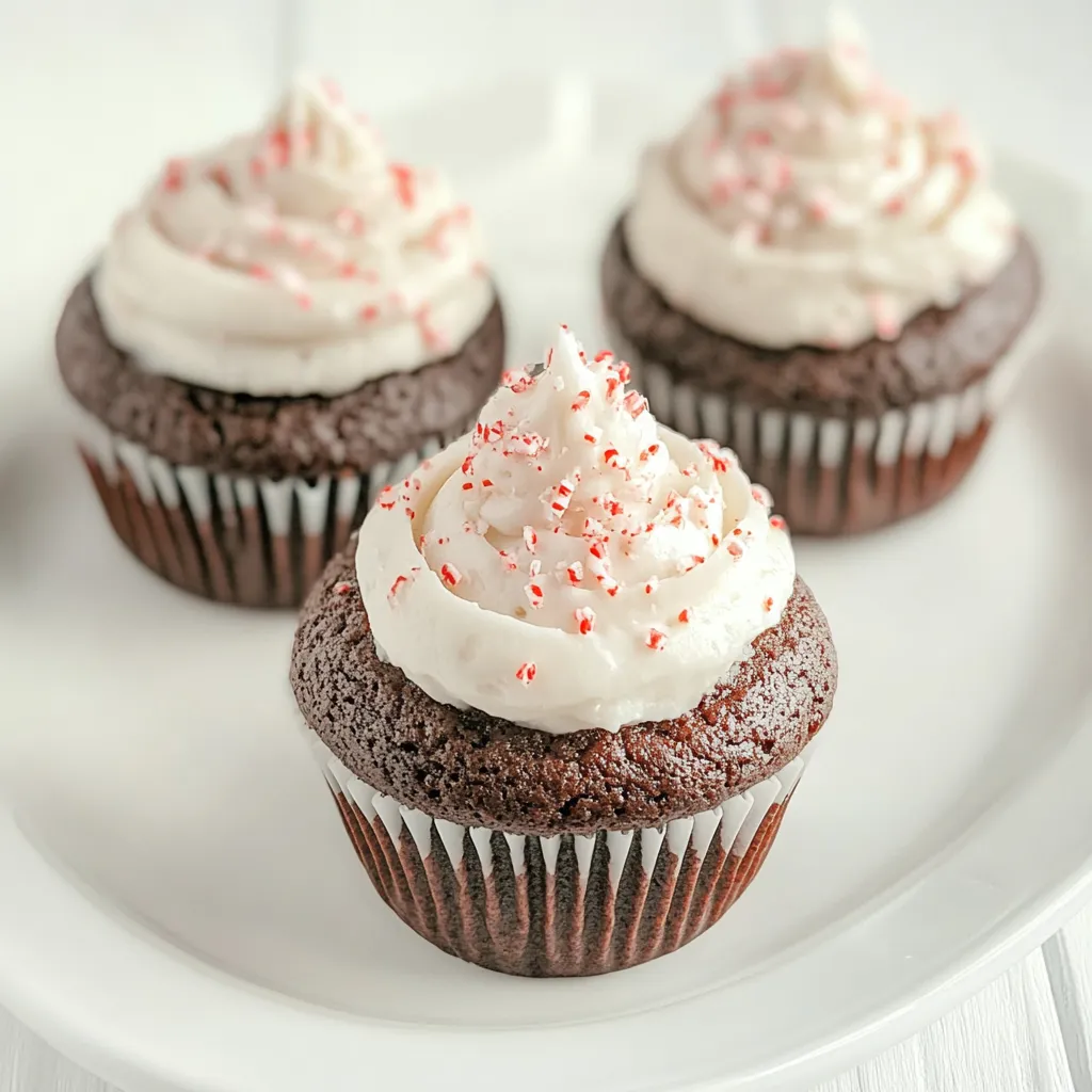 Chocolate Cupcakes with Peppermint Icing