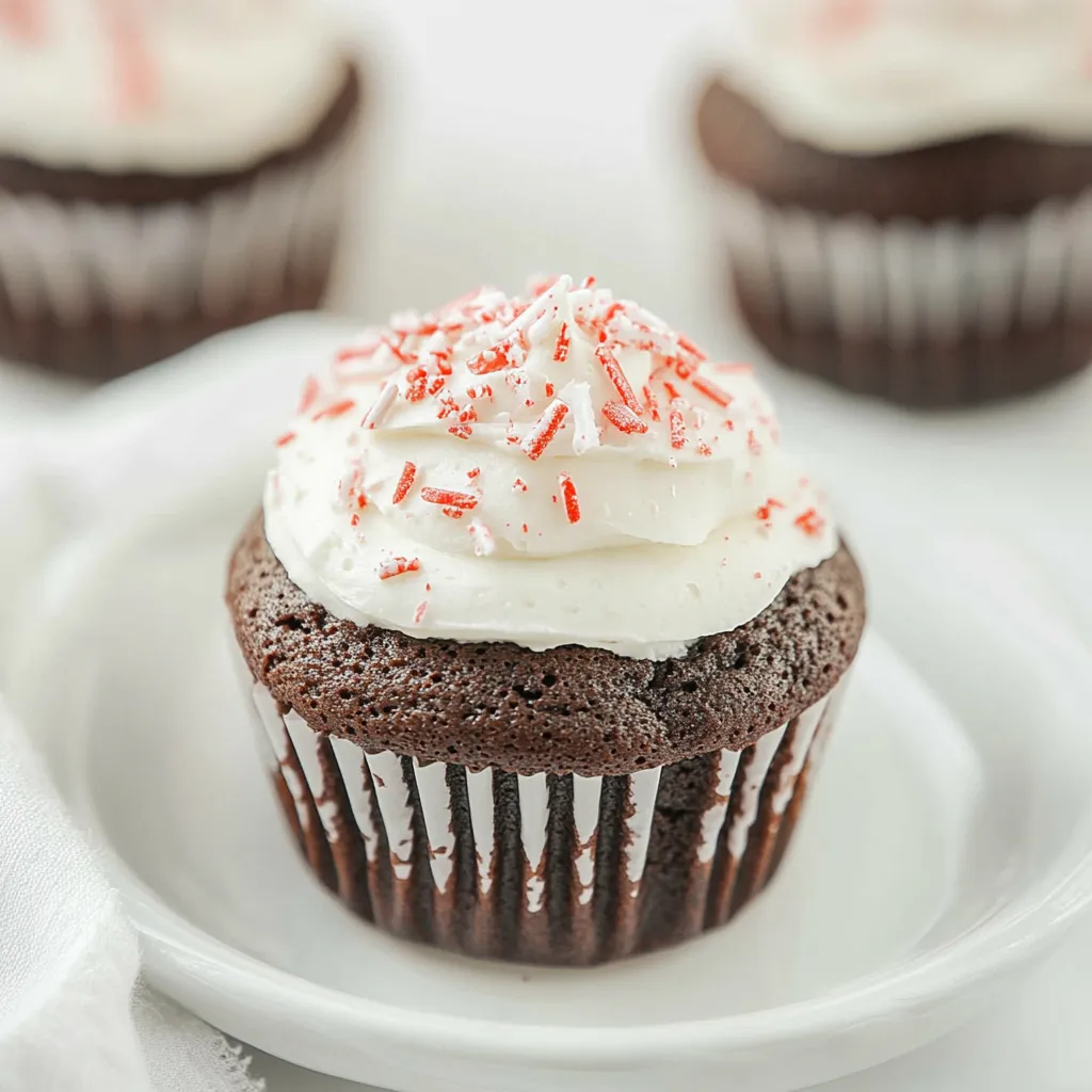 Chocolate Cupcakes with Peppermint Icing
