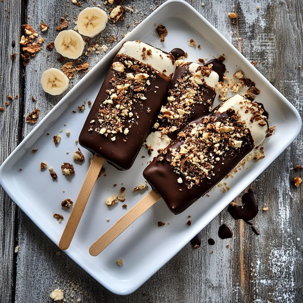 Chocolate Dipped Banana Cream Pops