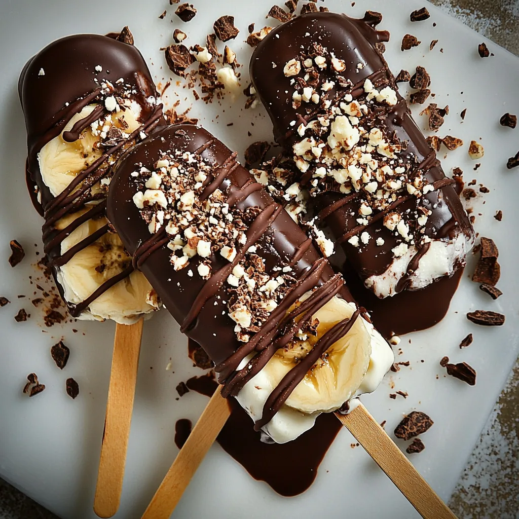 Chocolate Dipped Banana Cream Pops