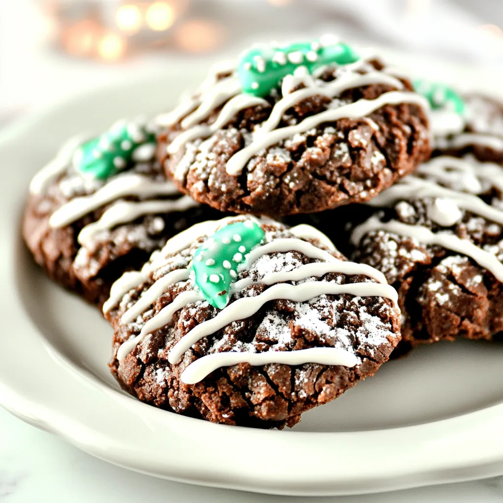 Chocolate Mint Kiss Crinkles