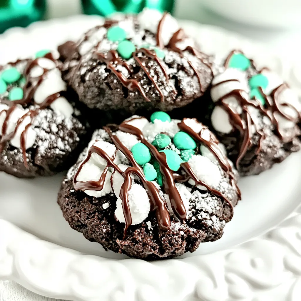 Chocolate Mint Kiss Crinkles