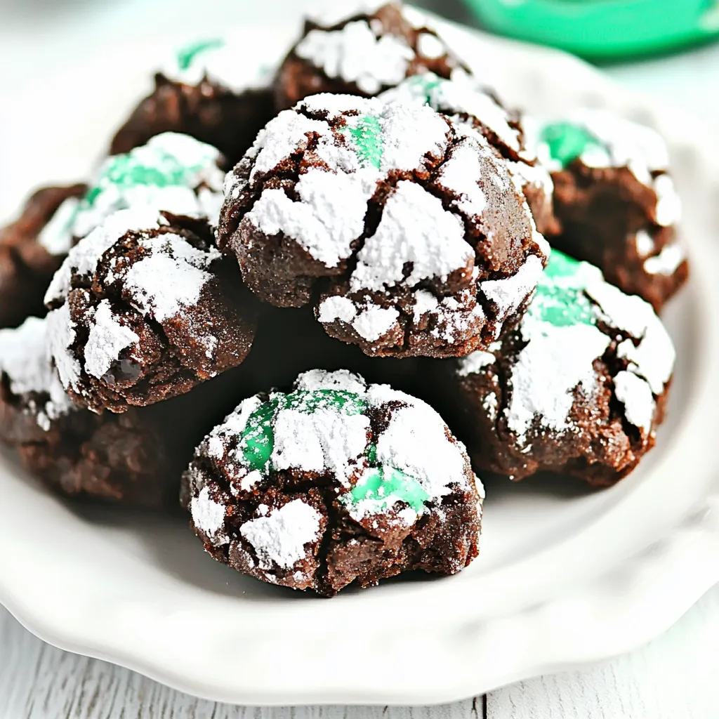 Chocolate Mint Kiss Crinkles