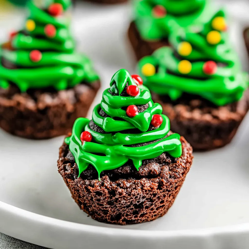 Christmas Tree Brownie Bites