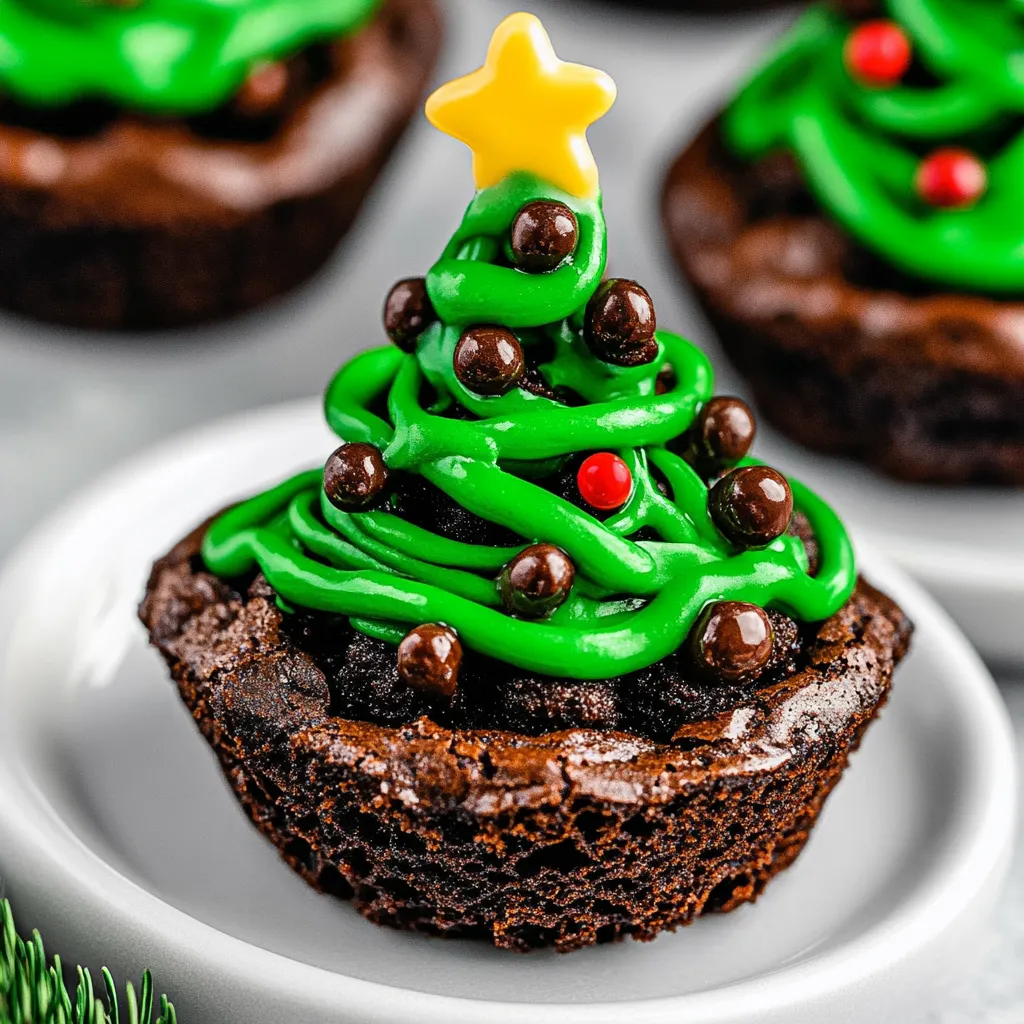 Christmas Tree Brownie Bites