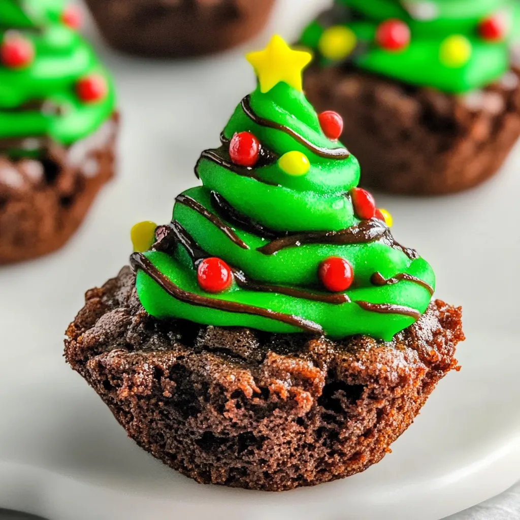 Christmas Tree Brownie Bites