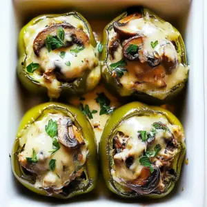 Creamy Chicken and Mushroom Stuffed Bell Peppers
