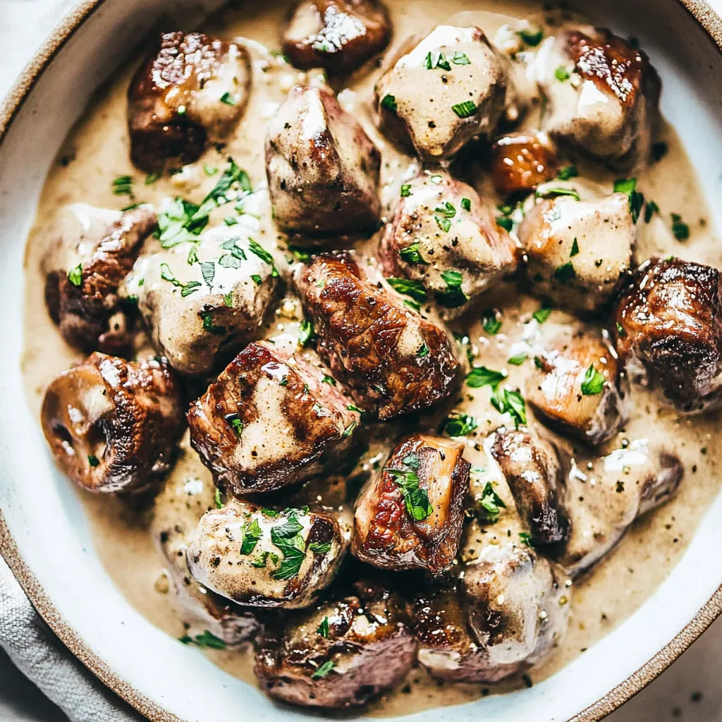 Creamy Garlic Steak Bites