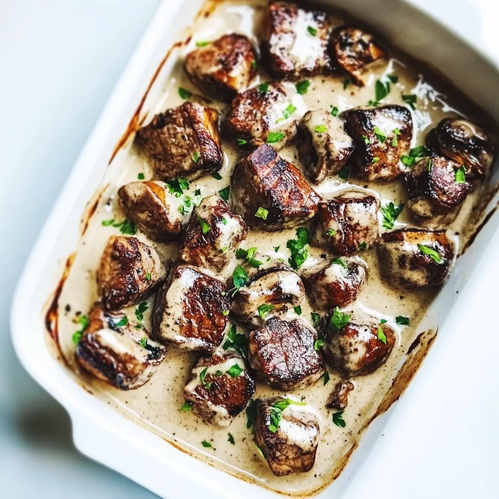 Creamy Garlic Steak Bites