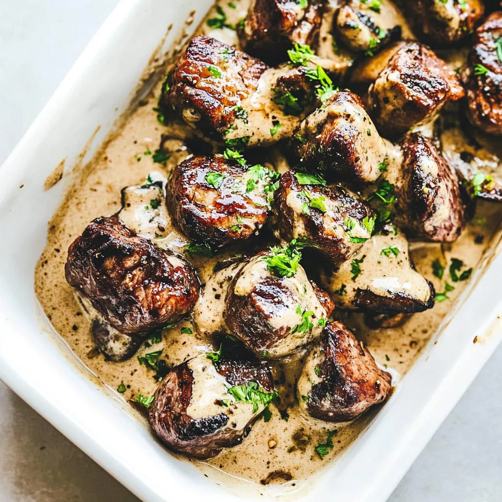 Creamy Garlic Steak Bites