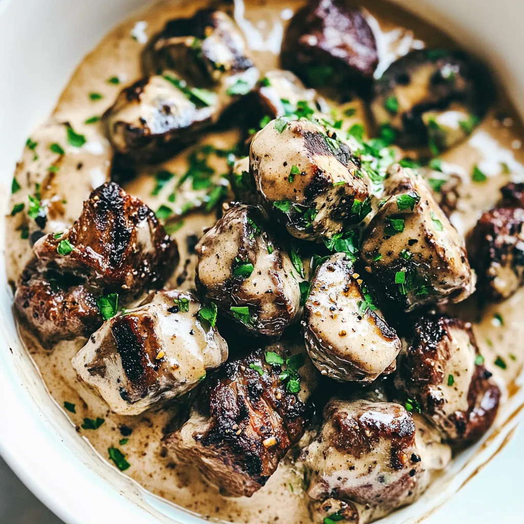 Creamy Garlic Steak Bites