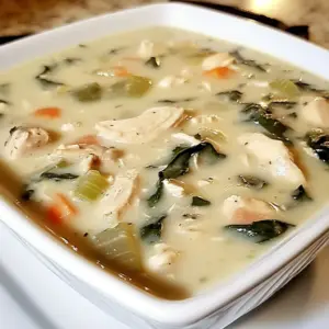 Crockpot Creamy Chicken Spinach Soup