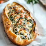 Easy Spinach Dip Stuffed French Bread