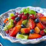 Fresh Summer Fruit Salad with Basil Syrup