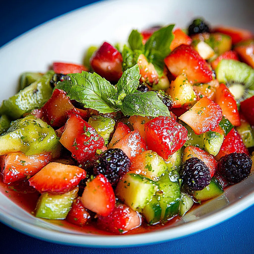 Fresh Summer Fruit Salad with Basil Syrup