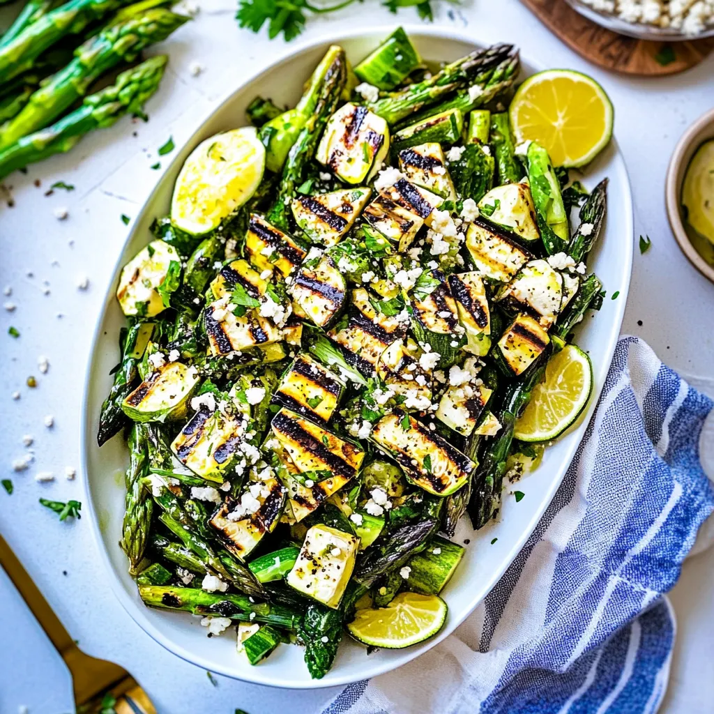 Grilled Asparagus Zucchini Salad