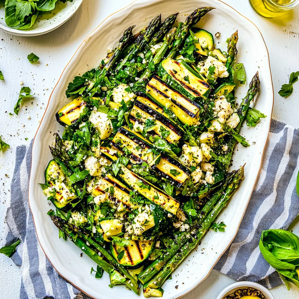 Grilled Asparagus Zucchini Salad