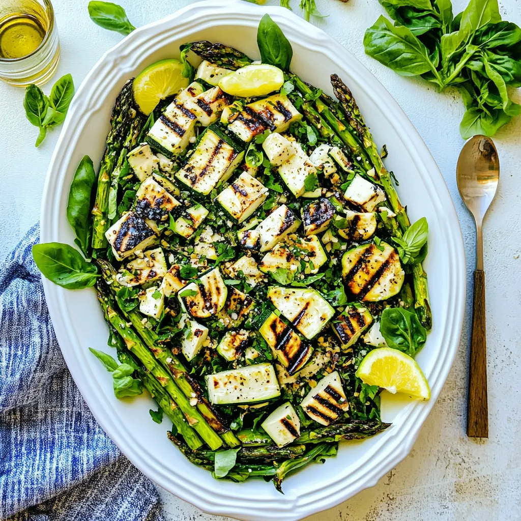 Grilled Asparagus Zucchini Salad