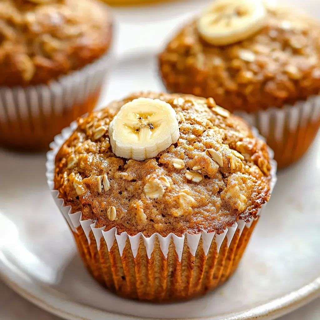 Healthy Banana Oatmeal Muffins