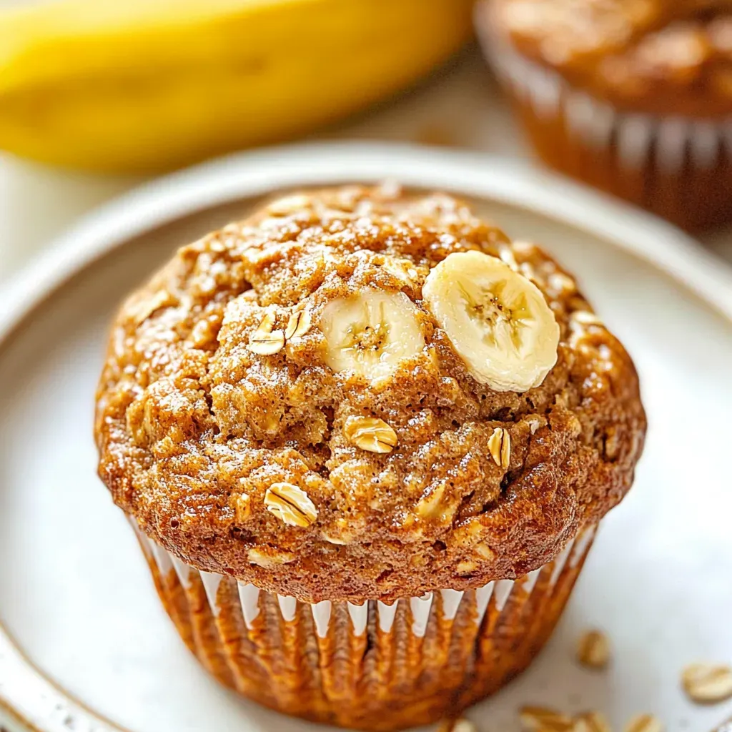 Healthy Banana Oatmeal Muffins
