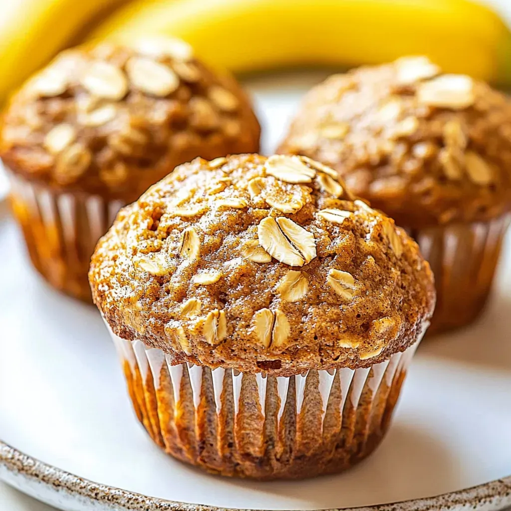 Healthy Banana Oatmeal Muffins