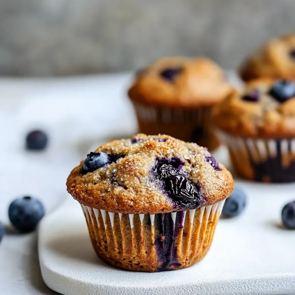 Healthy Whole Wheat Blueberry Muffins